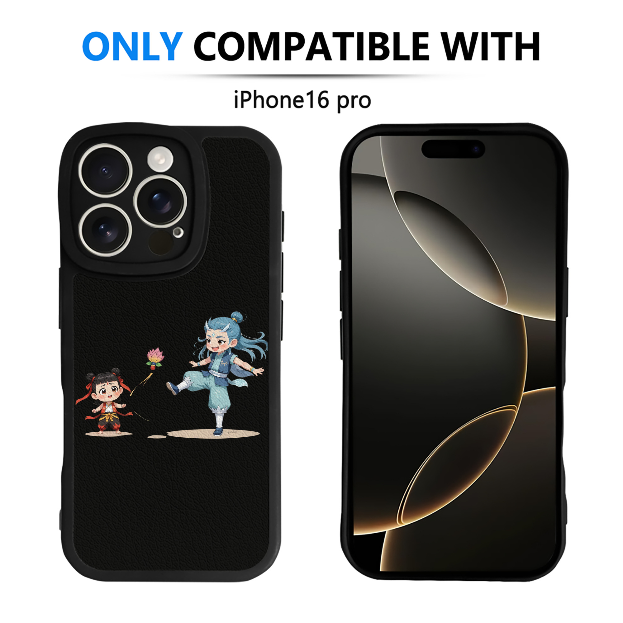（画像用） Ne Zha 2 ナタ 魔童の大暴れ 【iPhone 16シリーズ対応】シリコンスマホケース（レザー調） 材質：シリコン